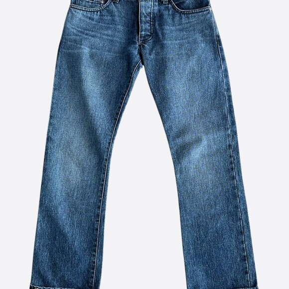 Chrome Hearts Matty Boy Blue & Multicolor Chomper Patch Jeans - Picture 1 of 6